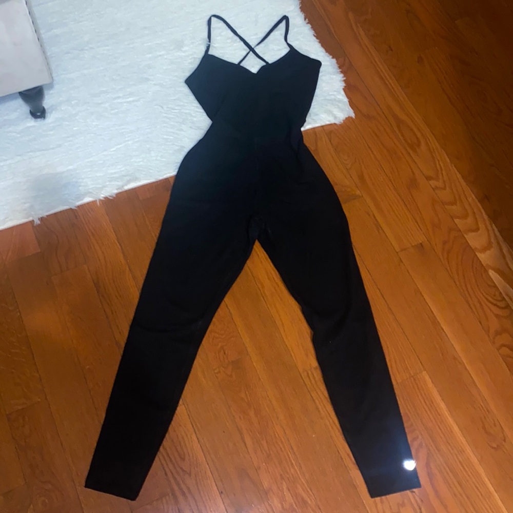 Gorgeous Crisscross Jumpsuit in the back in All Black